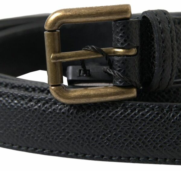 Dolce & Gabbana Elegant Black Italian Leather Belt