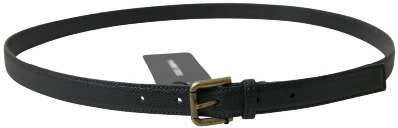 Dolce & Gabbana Elegant Black Italian Leather Belt - Image 2
