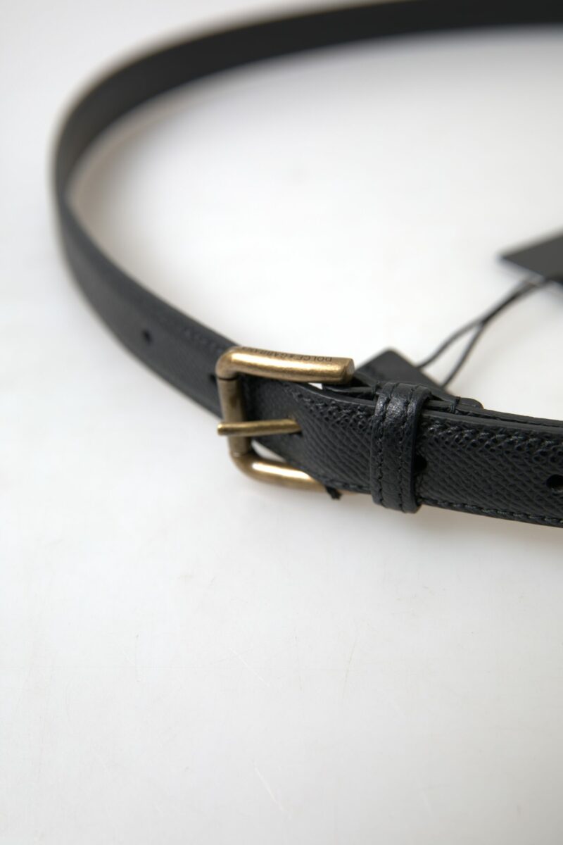 Dolce & Gabbana Elegant Black Italian Leather Belt - Image 3