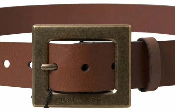 Dolce & Gabbana Elegant Leather Belt with Metal Buckle