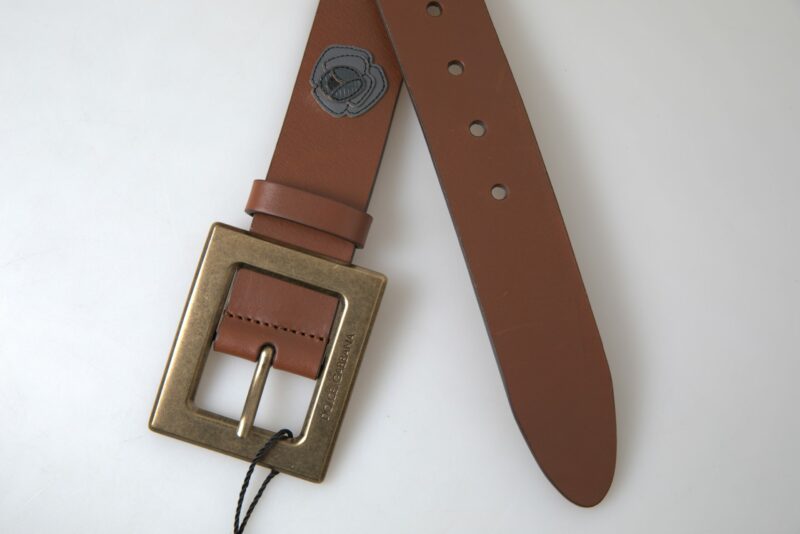 Dolce & Gabbana Elegant Leather Belt with Metal Buckle - Image 3