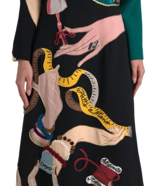 Dolce & Gabbana Elegant Multicolor Wool A-Line Dress