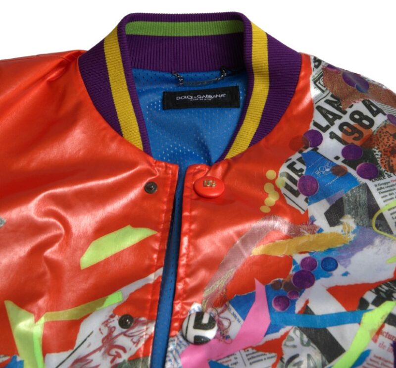 Dolce & Gabbana Elegant Orange Bomber Jacket - Men's Luxury Outerwear - Image 4