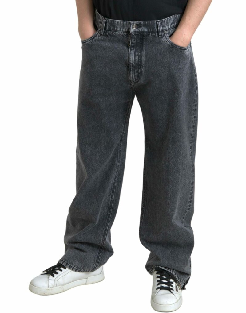 Dolce & Gabbana Elegant Dark Grey Straight Denim Jeans - Image 3