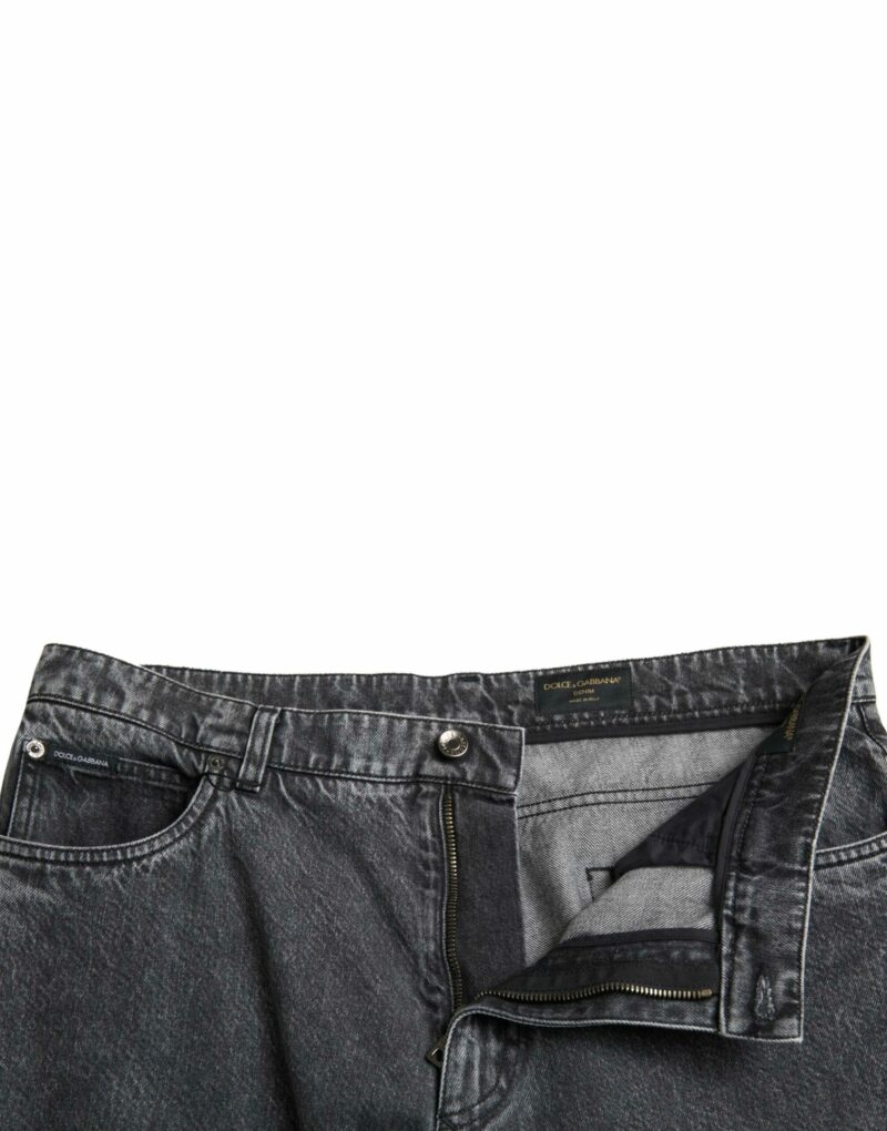 Dolce & Gabbana Elegant Dark Grey Straight Denim Jeans - Image 4