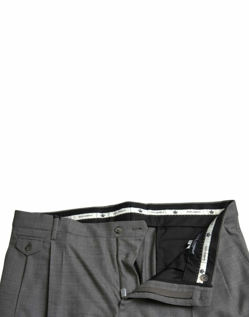 Dolce & Gabbana Elegant Skinny Wool Dress Pants in Grey - Image 4
