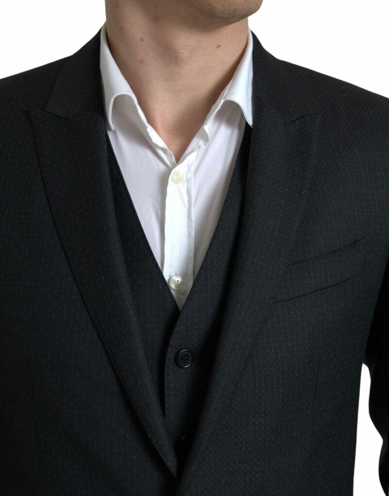Dolce & Gabbana Elegant Black Martini Slim Fit 3-Piece Suit - Image 3