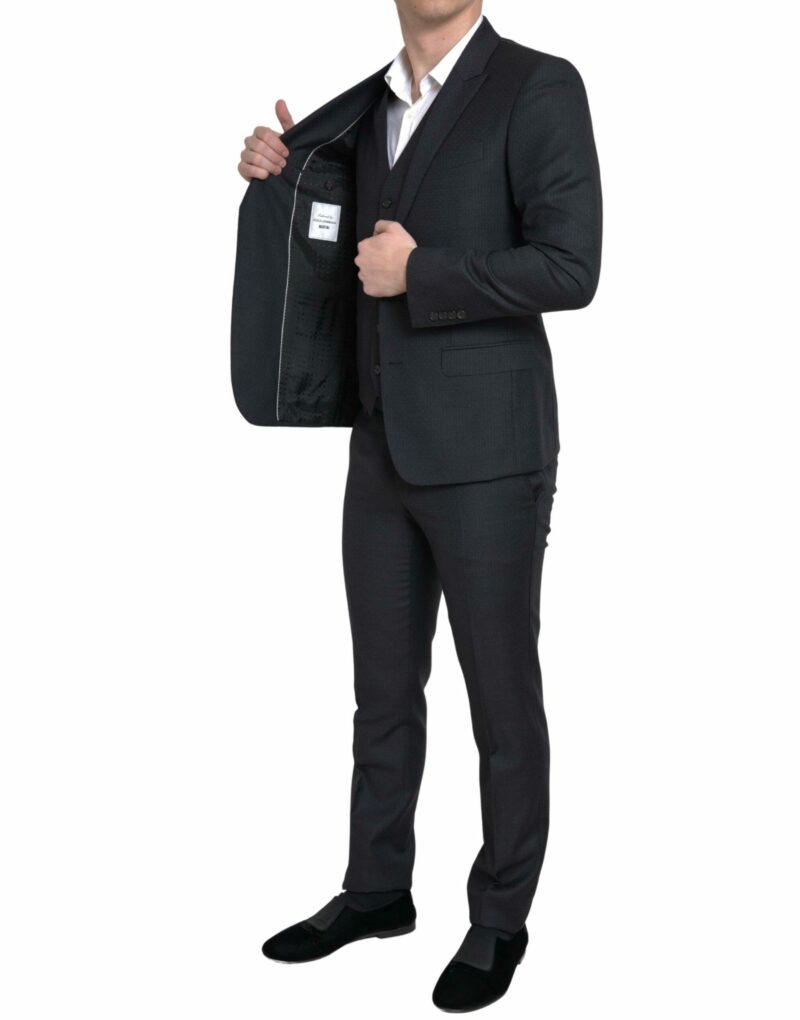 Dolce & Gabbana Elegant Black Martini Slim Fit 3-Piece Suit - Image 5