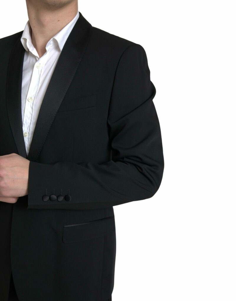 Dolce & Gabbana Elegant Black Slim Fit Two-Piece Suit - Image 2
