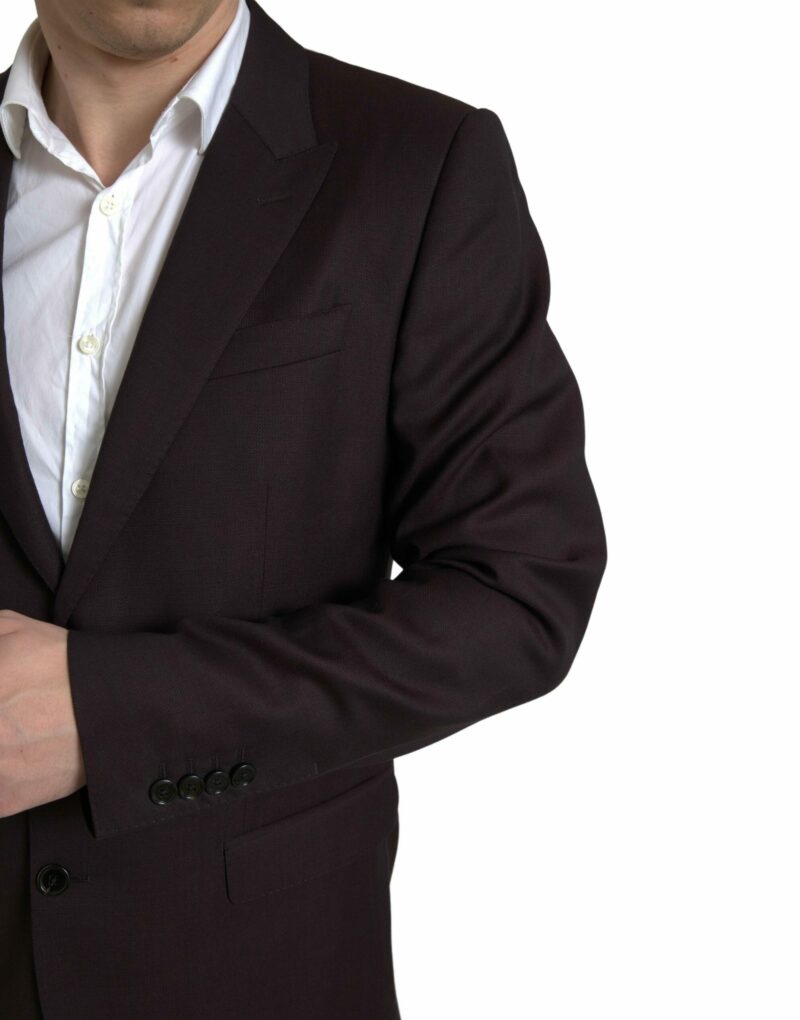 Dolce & Gabbana Maroon Martini Slim Fit 2-Piece Suit - Image 2