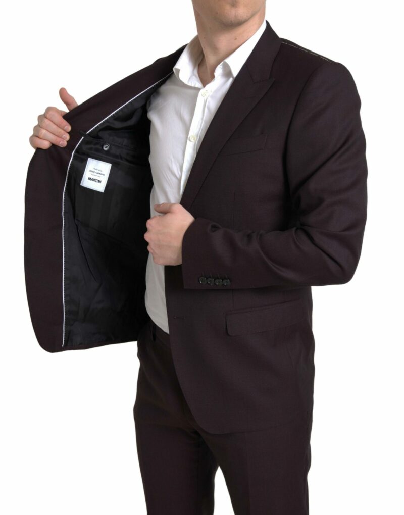 Dolce & Gabbana Maroon Martini Slim Fit 2-Piece Suit - Image 4