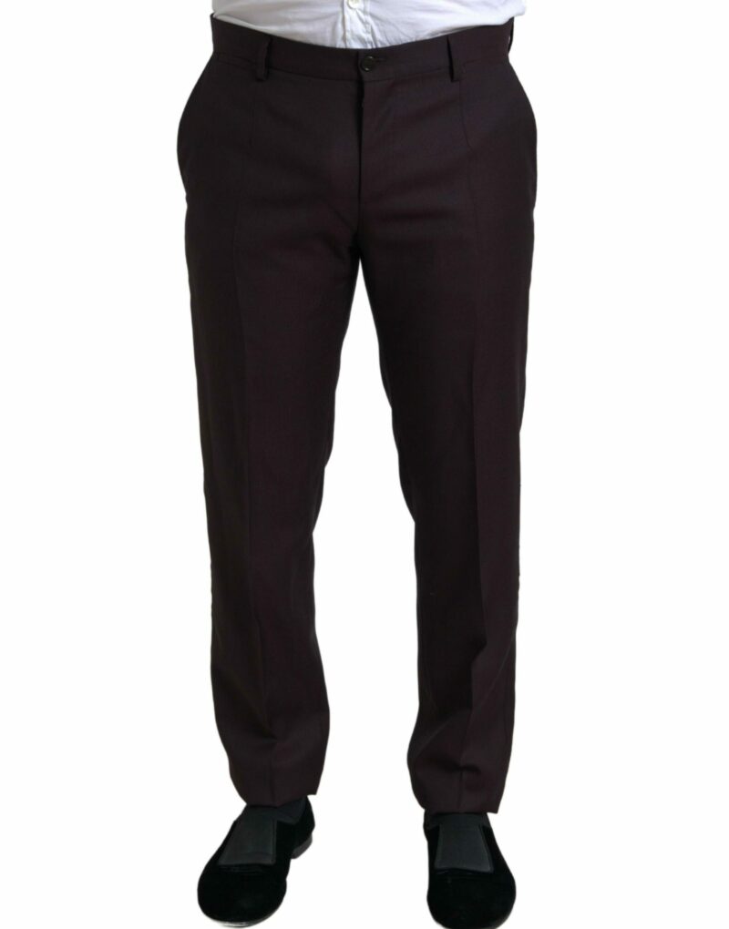 Dolce & Gabbana Maroon Martini Slim Fit 2-Piece Suit - Image 5