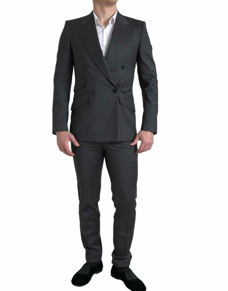 Dolce & Gabbana Sleek Grey Slim Fit Double Breasted Suit - Image 4