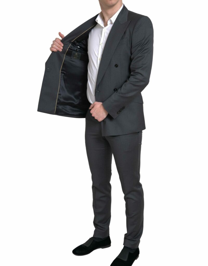 Dolce & Gabbana Sleek Grey Slim Fit Double Breasted Suit - Image 5