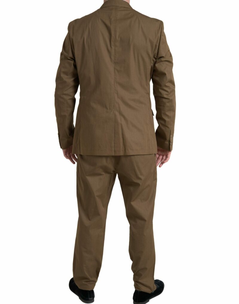 Dolce & Gabbana Elegant Brown Silk Blend Taormina Suit - Image 5