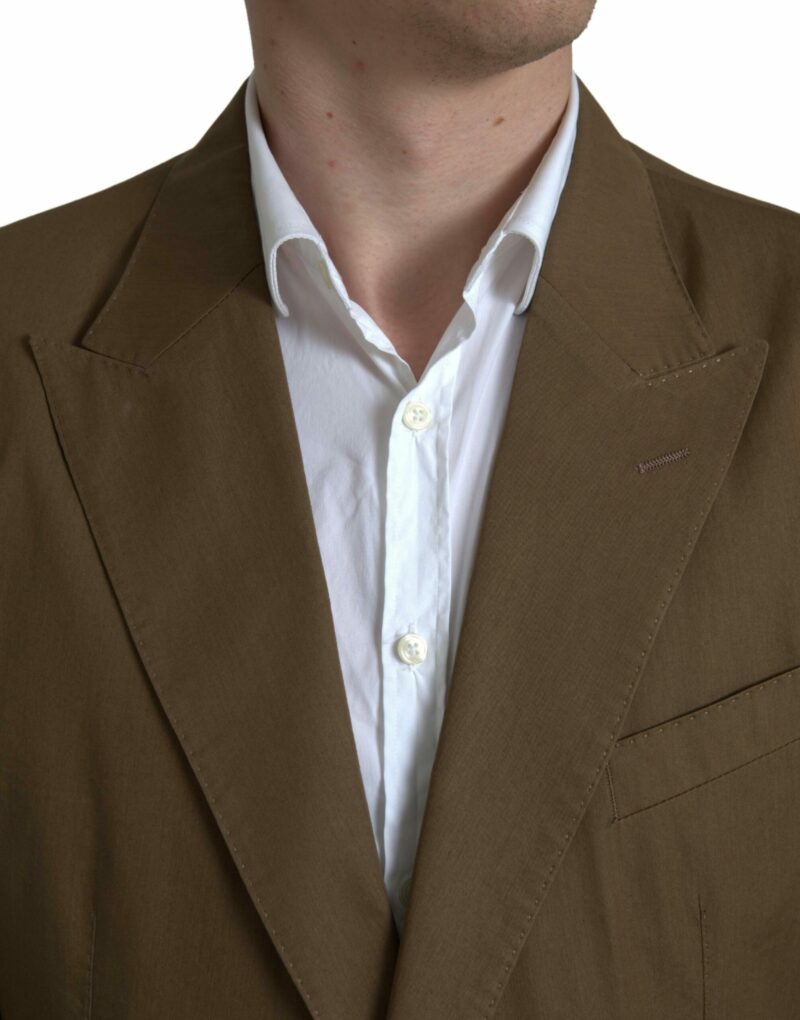 Dolce & Gabbana Elegant Brown Silk Blend Taormina Suit - Image 2