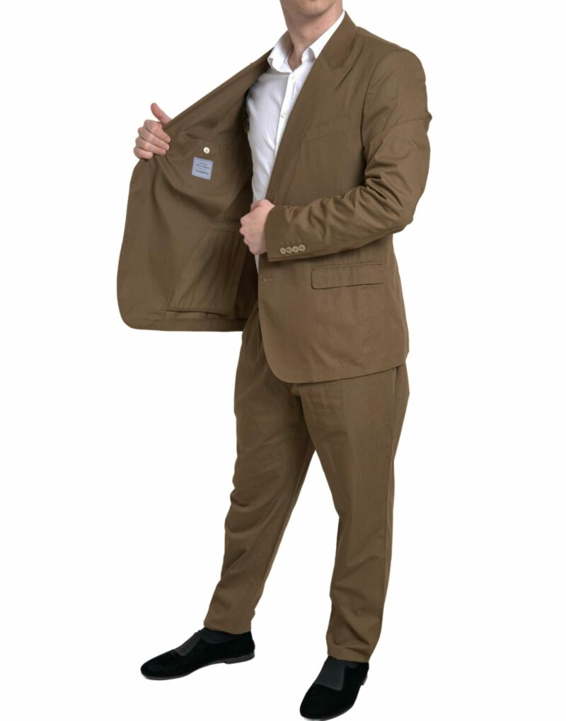Dolce & Gabbana Elegant Brown Silk Blend Taormina Suit - Image 6