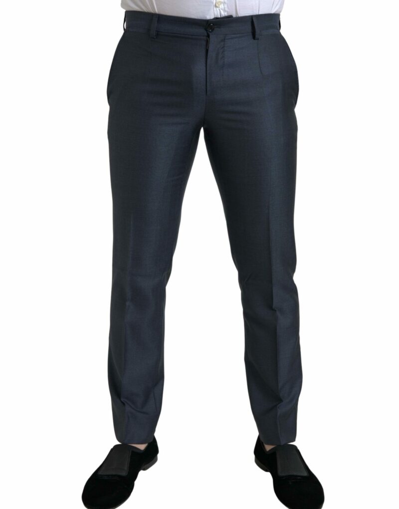 Dolce & Gabbana Elegant Blue Silk Blend Martini Suit - Image 7