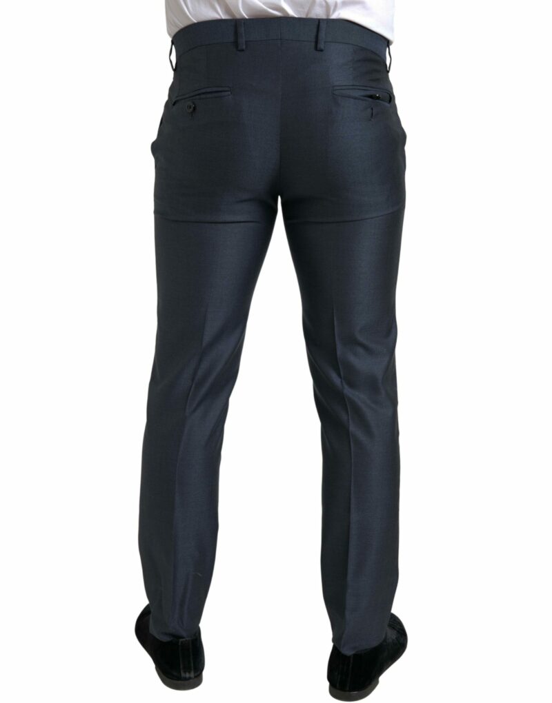 Dolce & Gabbana Elegant Blue Silk Blend Martini Suit - Image 8
