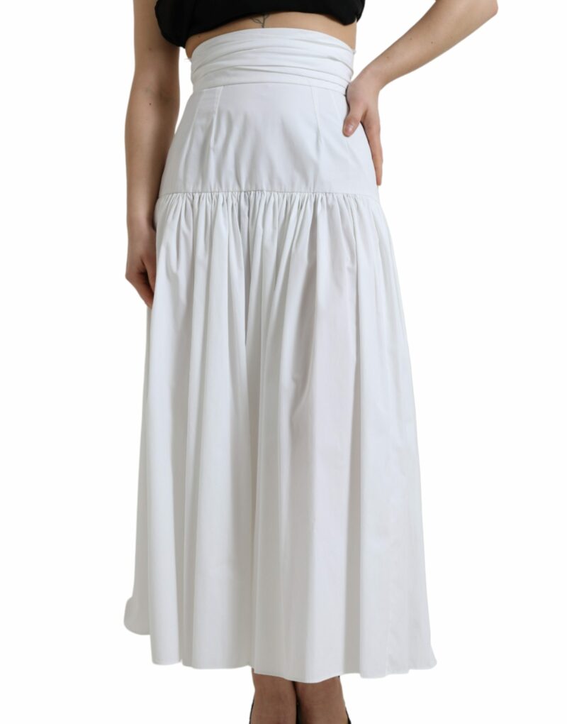 Dolce & Gabbana Elegant High Waist Cotton Maxi Skirt - Image 2