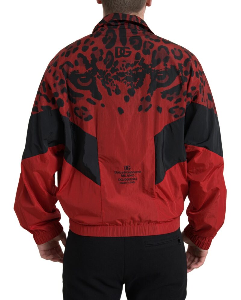 Dolce & Gabbana Red Leopard Zip Sweater Jacket - Image 2