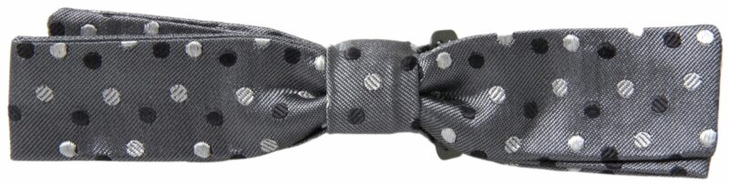 Dolce & Gabbana Elegant Silk Gray Bow Tie - Image 3