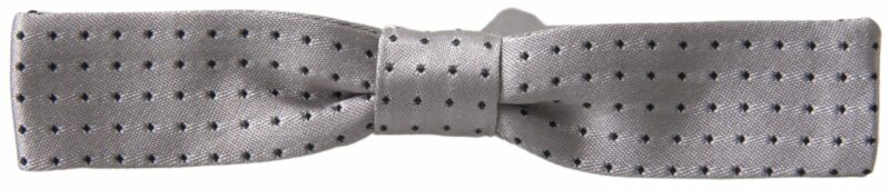 Dolce & Gabbana Elegant Grey Silk Bow Tie - Image 3