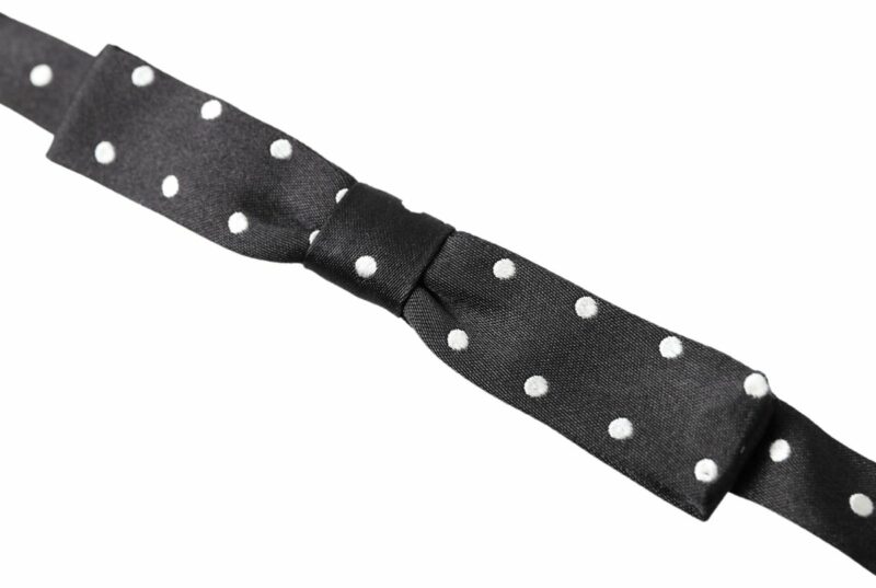 Dolce & Gabbana Elegant Black Silk Bow Tie - Image 2