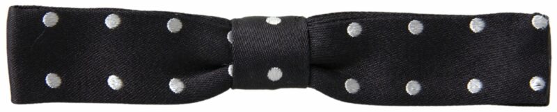 Dolce & Gabbana Elegant Black Silk Bow Tie - Image 3