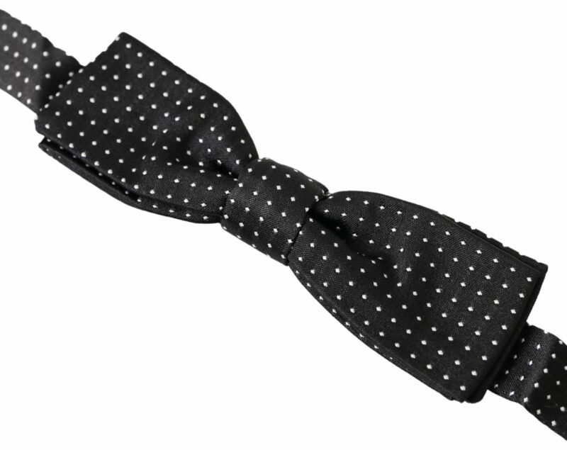 Dolce & Gabbana Elegant Silk Black Bow Tie - Image 2