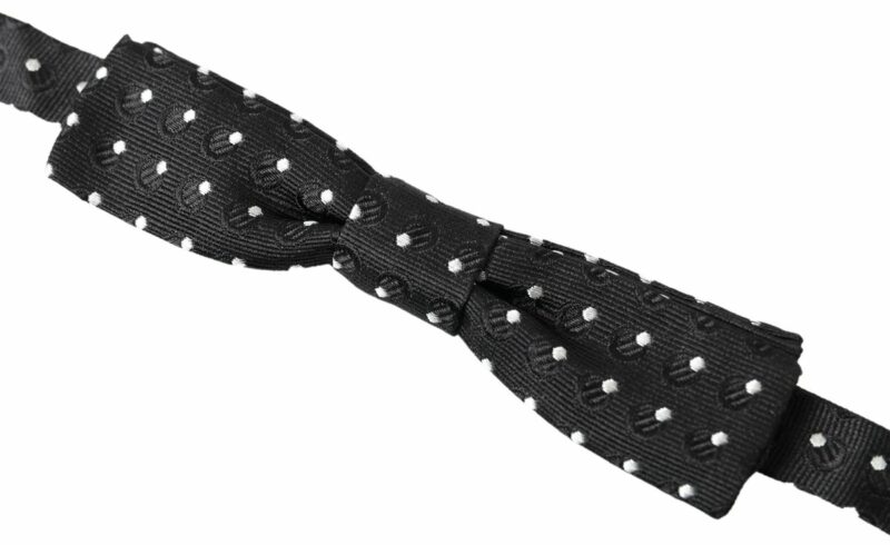 Dolce & Gabbana Elegant Silk Black Bow Tie with Signature Clasp - Image 2
