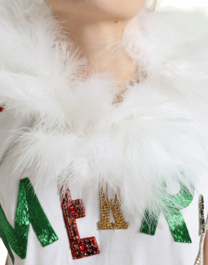 Dolce & Gabbana Elegant Sequin Embellished Cotton Tee - Image 4