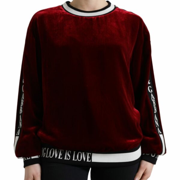 Dolce & Gabbana Elegant Bordeaux Silk-Blend Sweater