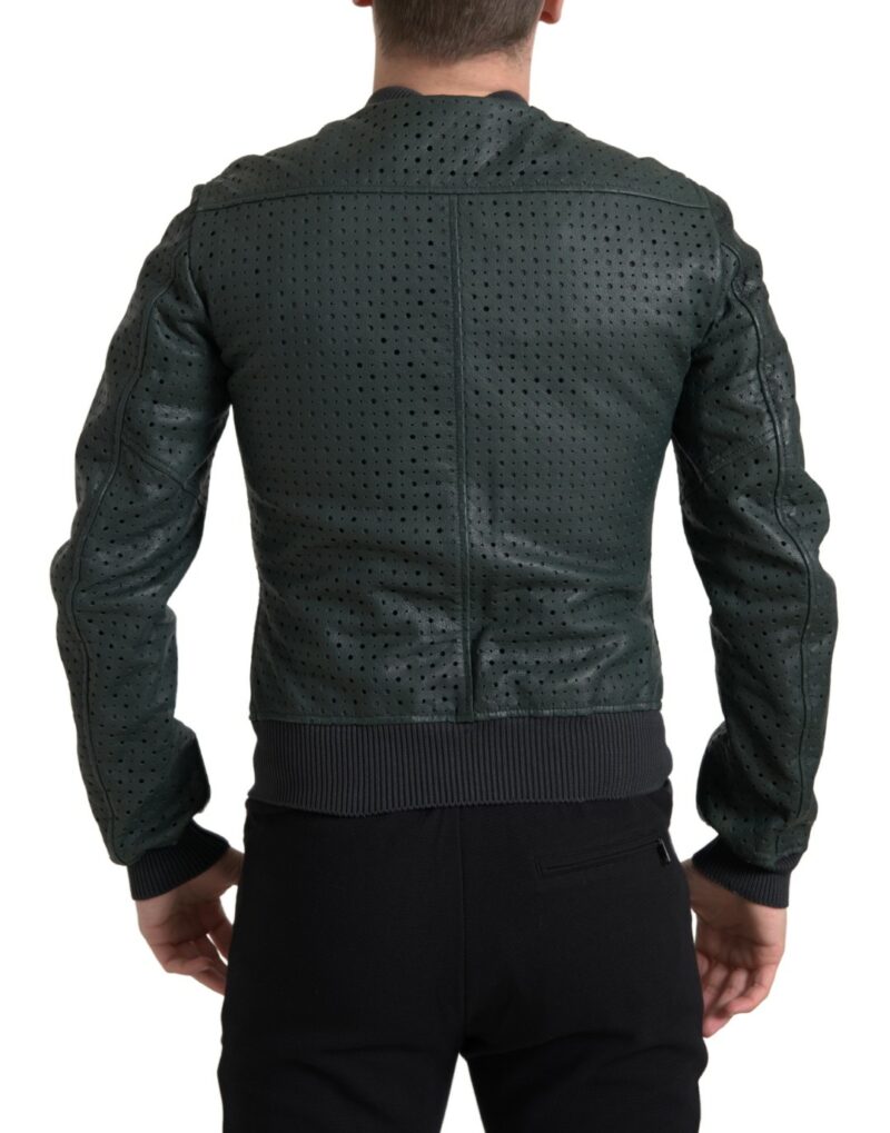 Dolce & Gabbana Emerald Green Goatskin Bomber Jacket - Image 5