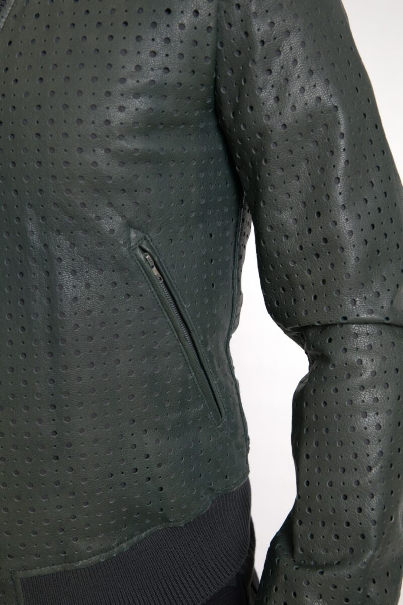 Dolce & Gabbana Emerald Green Goatskin Bomber Jacket - Image 6