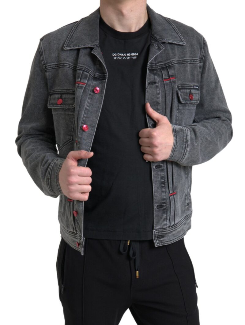 Dolce & Gabbana Elegant Gray Stretch Denim Jacket - Image 5