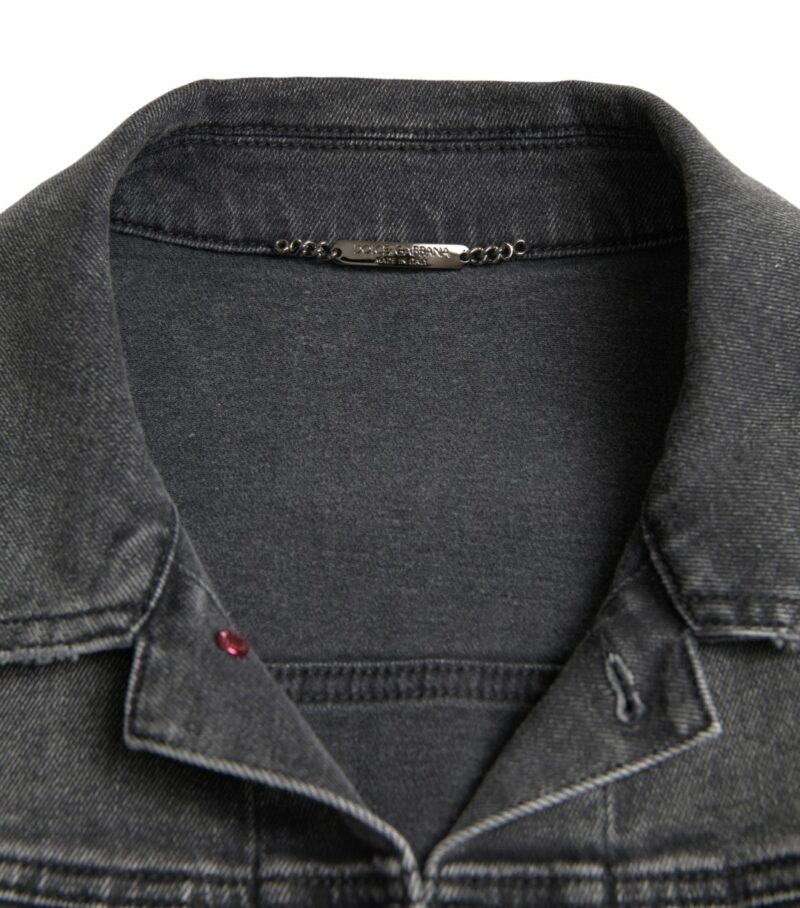 Dolce & Gabbana Elegant Gray Stretch Denim Jacket - Image 6