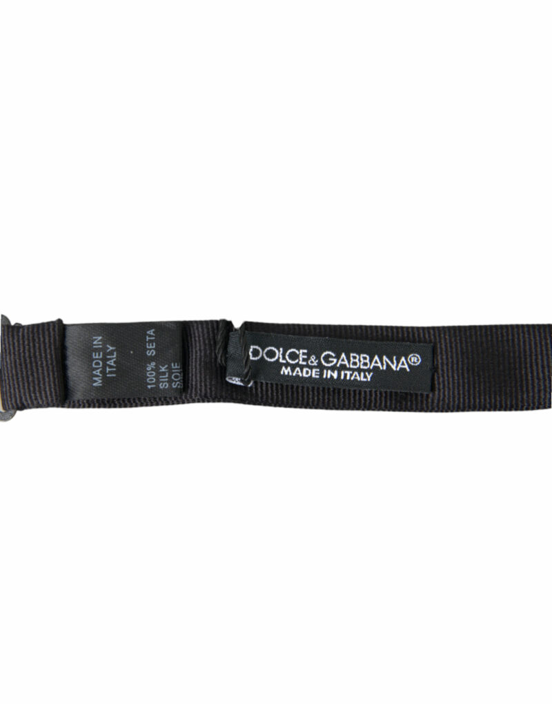 Dolce & Gabbana Elegant Silk Black Bow Tie for Sophisticated Style - Image 3