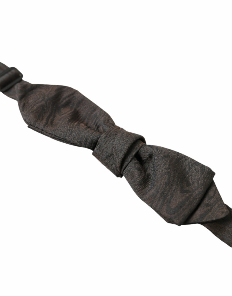 Dolce & Gabbana Elegant Brown Silk Blend Bow Tie - Image 2