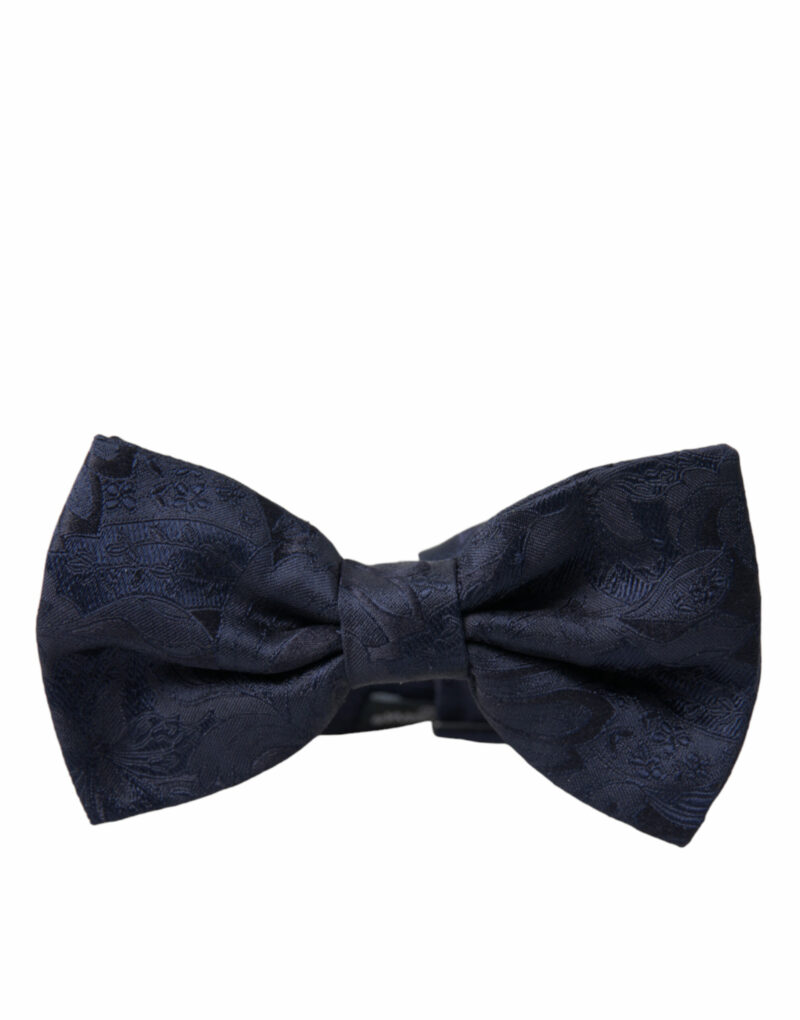 Dolce & Gabbana Elegant Silk Blue Bow Tie - Image 3