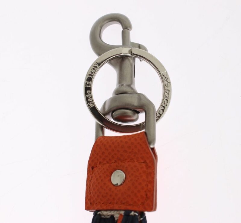Dolce & Gabbana Chic Multicolor Raffia & Leather Keychain - Image 3