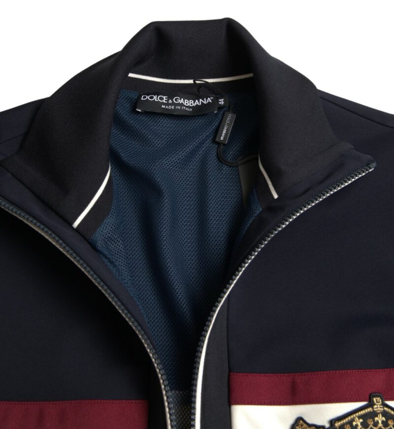 Dolce & Gabbana Elegant Blue Striped Zip Cardigan Sweater - Image 4
