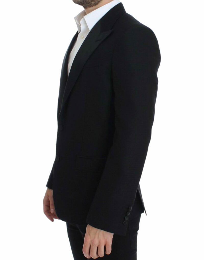 Dolce & Gabbana Elegant Black Silk Blend Sicilia Blazer - Image 2