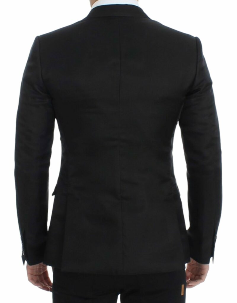 Dolce & Gabbana Elegant Black Silk Blend Two-Button Blazer - Image 3