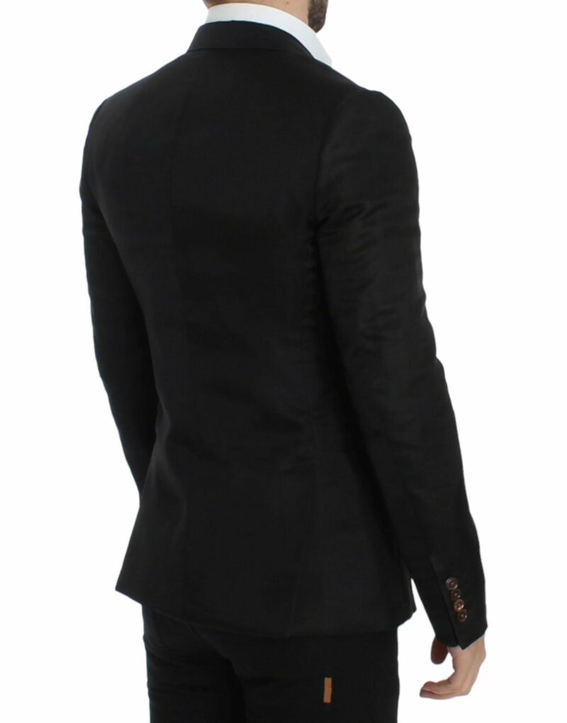 Dolce & Gabbana Elegant Black Silk Blend Two-Button Blazer - Image 4