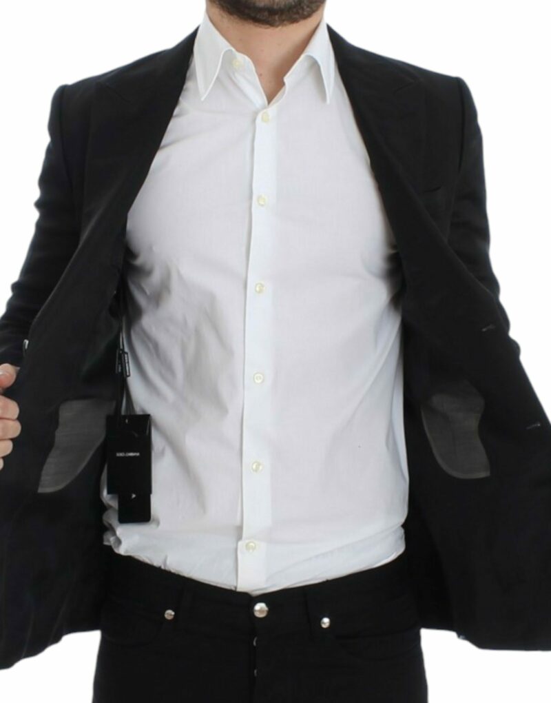 Dolce & Gabbana Elegant Black Silk Blend Two-Button Blazer - Image 7