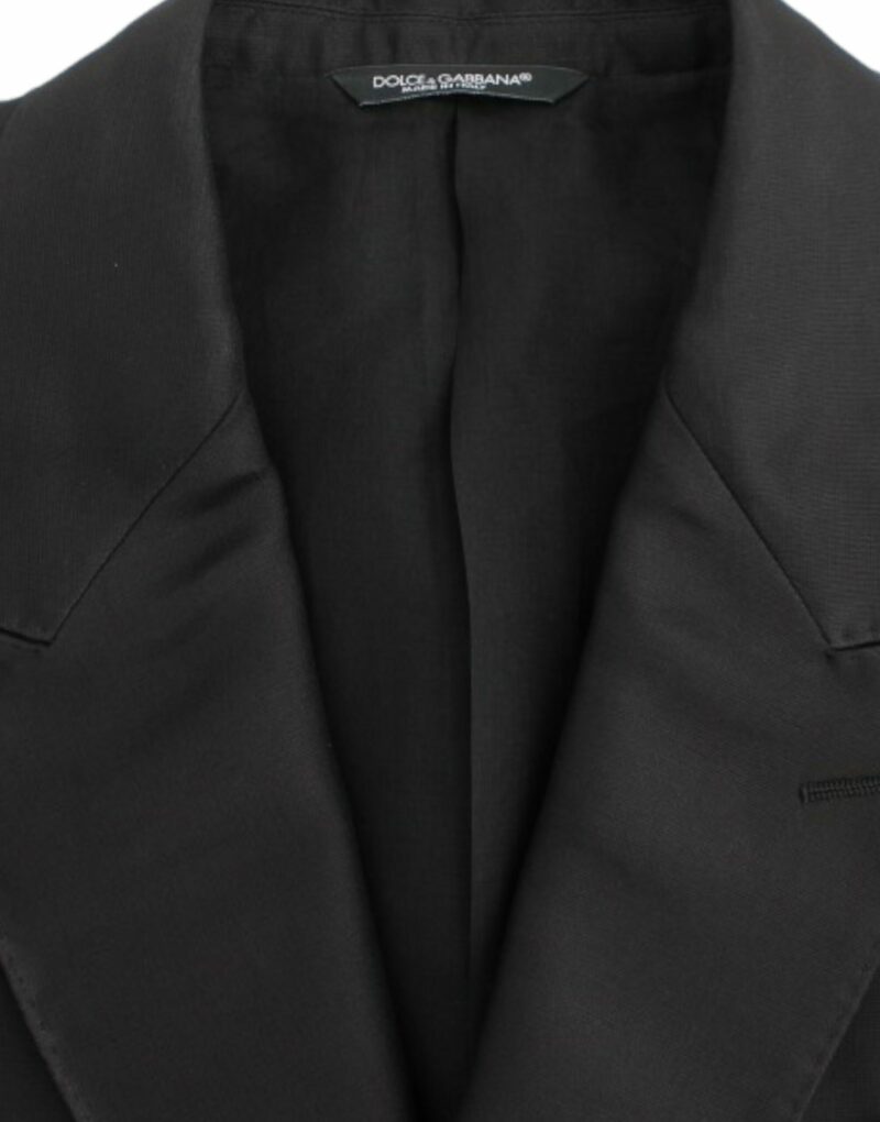 Dolce & Gabbana Elegant Black Silk Blend Two-Button Blazer - Image 8