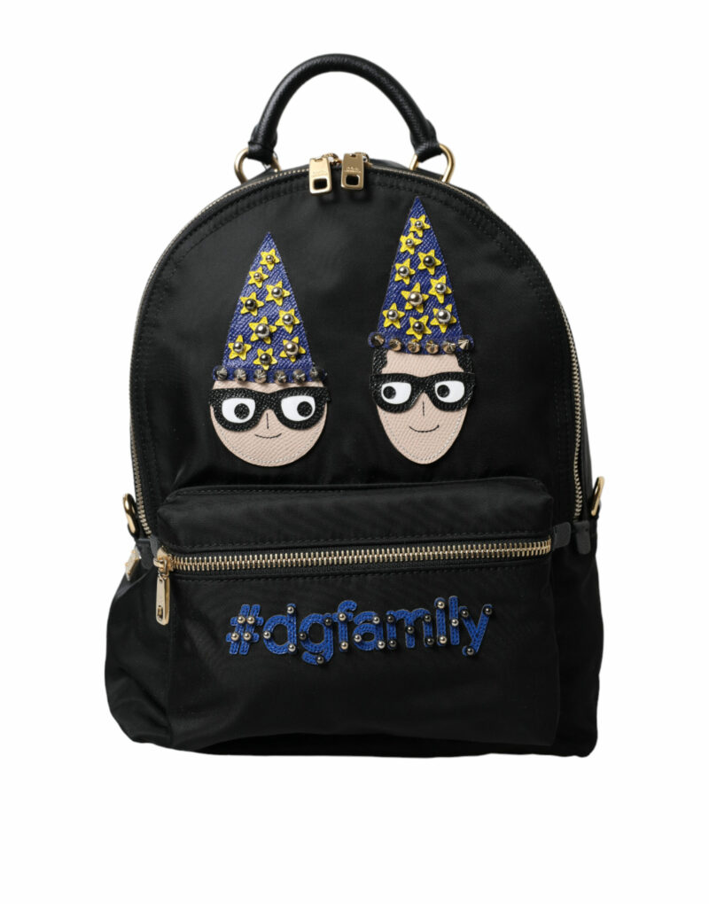 Dolce & Gabbana Elegant Black Gold Detail Backpack