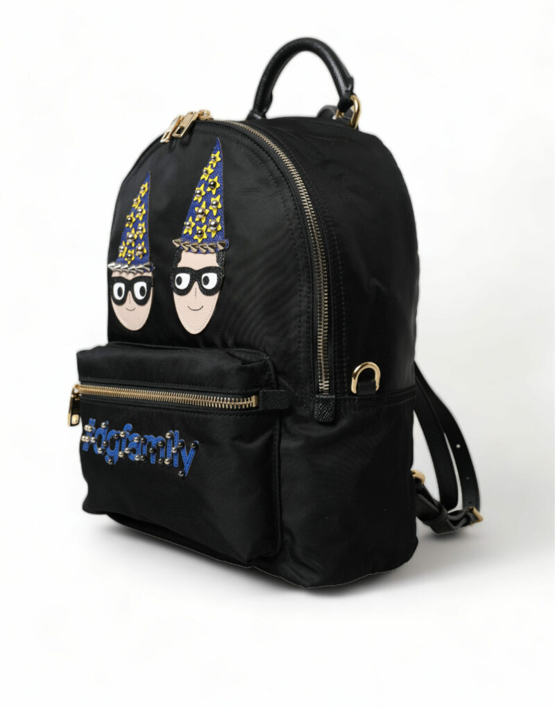 Dolce & Gabbana Elegant Black Gold Detail Backpack - Image 2