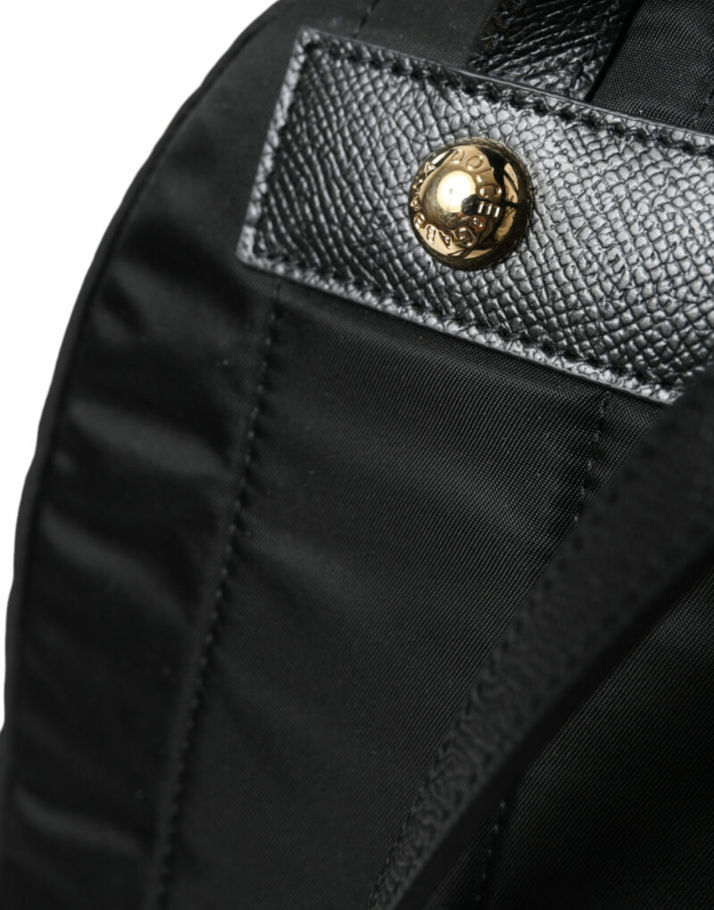 Dolce & Gabbana Elegant Black Gold Detail Backpack - Image 4